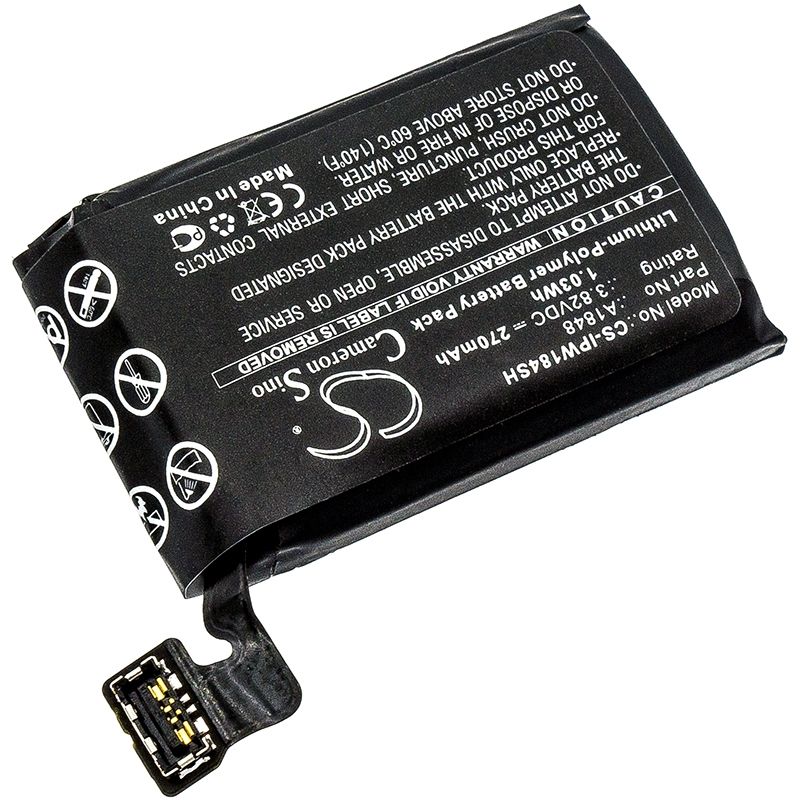 Li-polymer Battery Fits Apple, A1858, Gsrf-mqjq2ll/a, Mqjn2ll/a 3.82v, 270mah Smartwatch Cameron Sino Technology Limited
