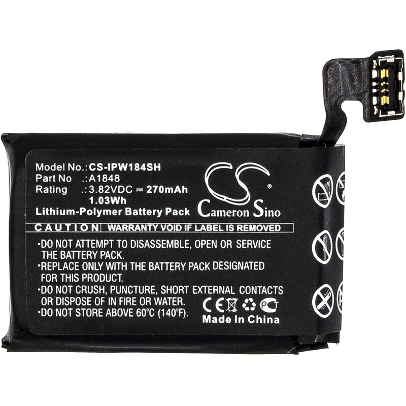 Li-polymer Battery Fits Apple, A1858, Gsrf-mqjq2ll/a, Mqjn2ll/a 3.82v, 270mah Smartwatch Cameron Sino Technology Limited