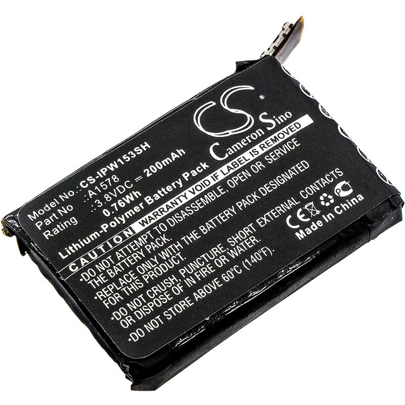 Li-polymer Battery Fits Apple, A1553, A1554, Mj2t2ll/a 3.8v, 200mah Smartwatch Cameron Sino Technology Limited
