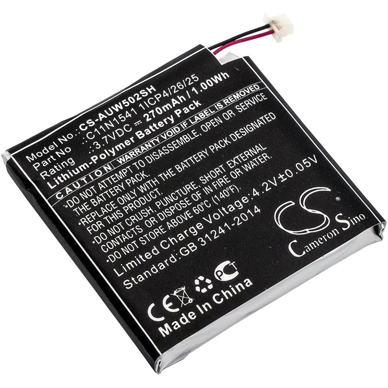 Li-polymer Battery Fits Asus, W1502qf, Zenwatch 2, 3.7v, 270mah Smartwatch Cameron Sino Technology Limited