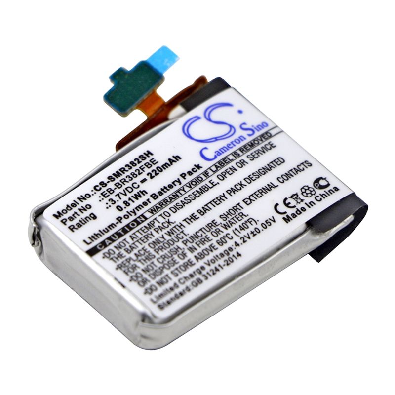 Li-Polymer Battery fits Samsung, Gear Live, Sm-r382, 3.7V, 220mAh Smartwatch Cameron Sino Technology Limited