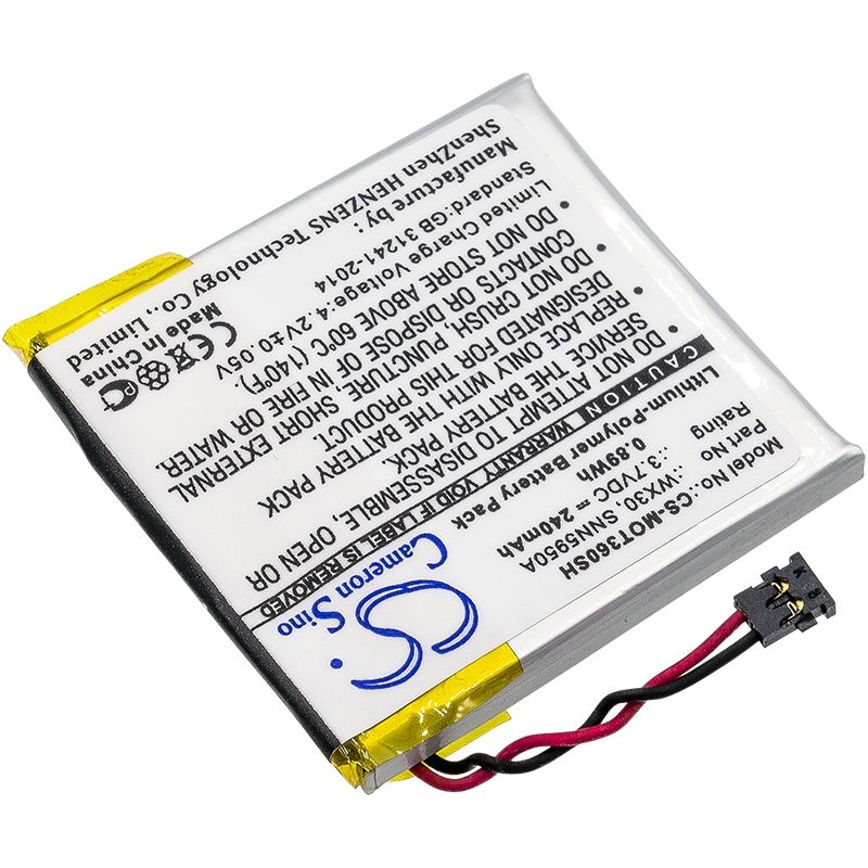 Li-Polymer Battery fits Motorola, Moto 360, Motorola 3.7V, 240mAh Smartwatch Cameron Sino Technology Limited