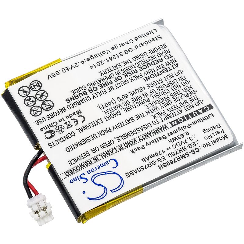 Li-polymer Battery Fits Samsung, Galaxy Gear S R750, Gear S, Sm-r750a 3.7v, 170mah Smartwatch Cameron Sino Technology Limited