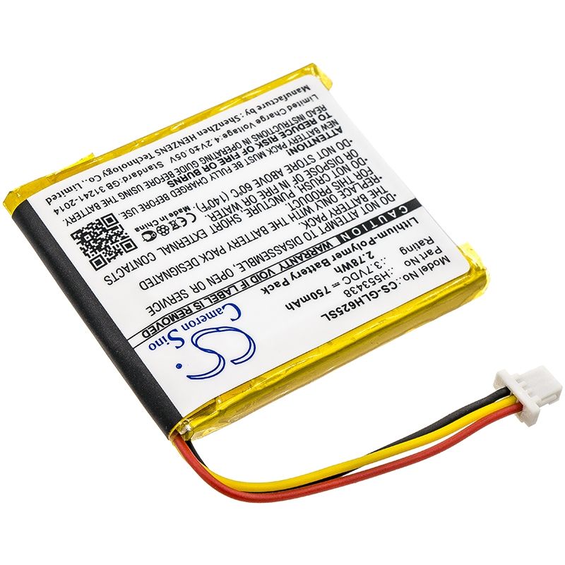 Li-Polymer Battery fits Globalsat, Gh625xt, Globalsat 3.7V, 750mAh Smartwatch Cameron Sino Technology Limited