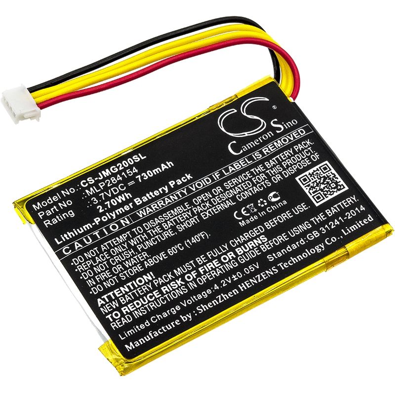 Li-Polymer Speaker Battery fits Jbl, Go 2, Go 2h, 3.7V, 730mAh Speaker Cameron Sino Technology Limited
