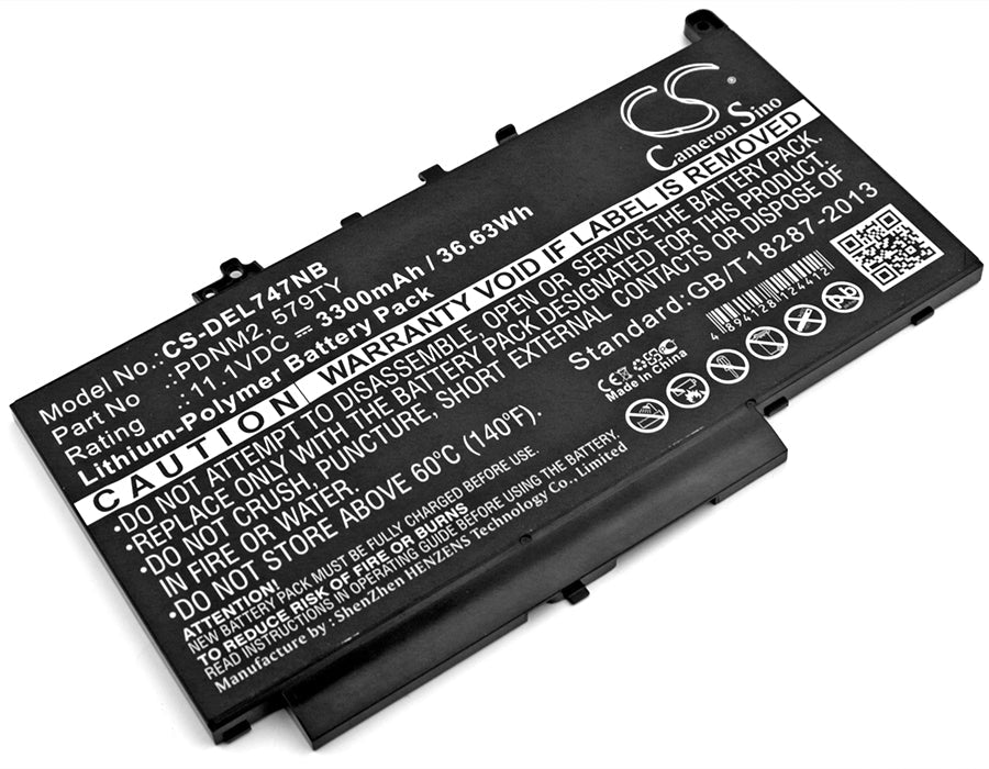 11.1V, Li-Polymer Battery fits Dell, Latitude 12 E7270, Latitude 12 E7470, 3300mAh Notebook & Laptop Cameron Sino Technology Limited