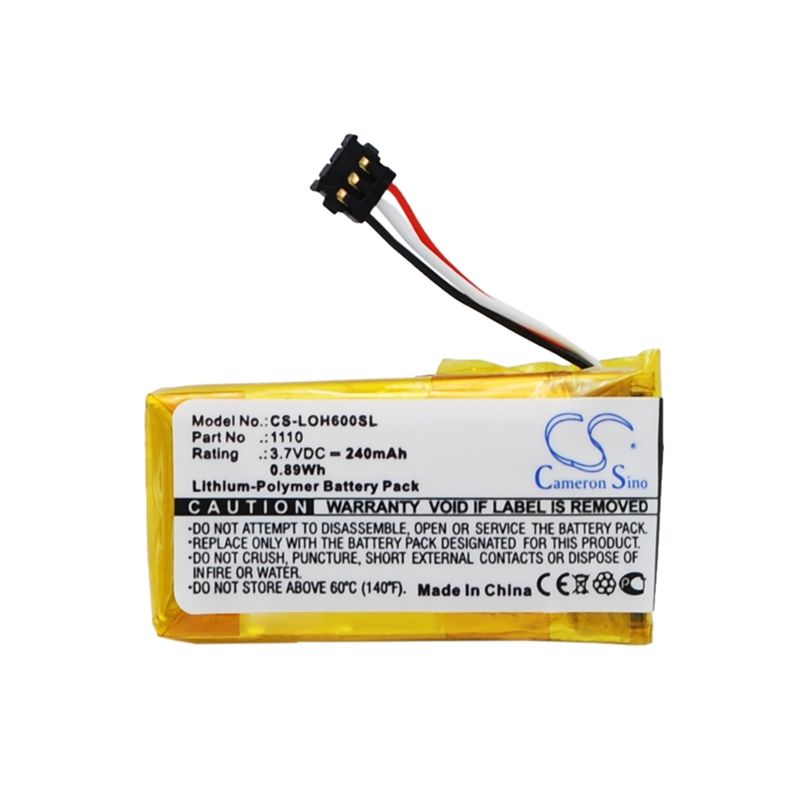 Li-Polymer Battery fits Logitech, H600, Logitech 3.7V, 240mAh Wireless Headset Cameron Sino Technology Limited