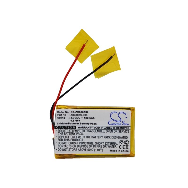 Li-Polymer Battery fits Microsoft, Lifechat Zx-6000, Siemens, Gigaset Zx600 3.7V, 180mAh Wireless Headset Cameron Sino Technology Limited