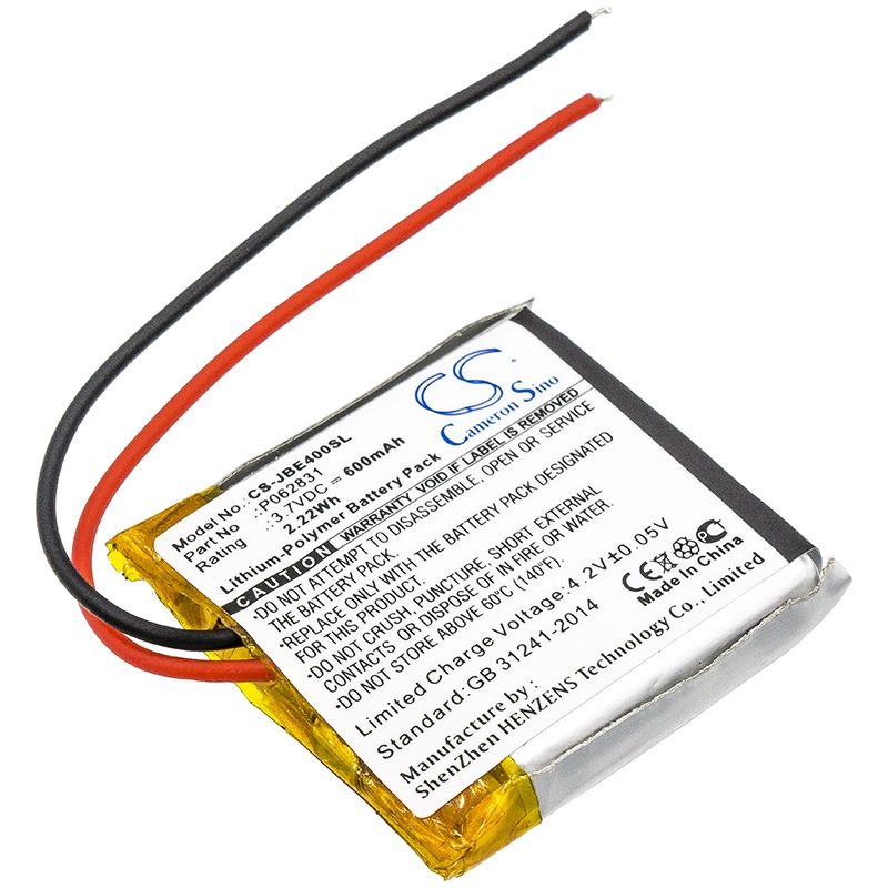 Li-Polymer Battery fits Jbl, Synchros S400bt, Jbl 3.7V, 600mAh Wireless Headset Cameron Sino Technology Limited