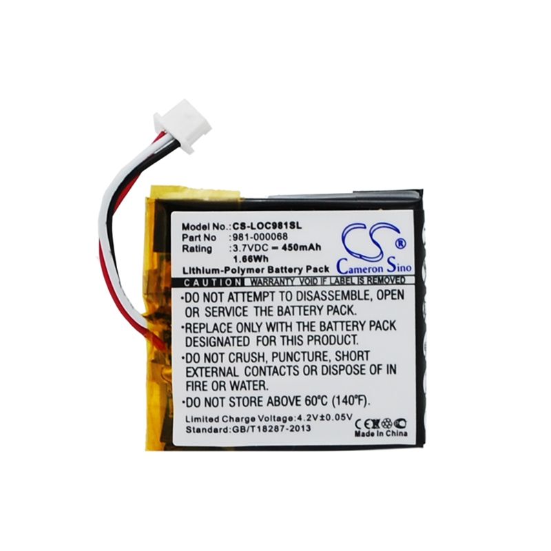 Li-polymer Battery Fits Logitech, 981-000068, 981-000069, 981-000070 3.7v, 450mah Wireless Headset Cameron Sino Technology Limited