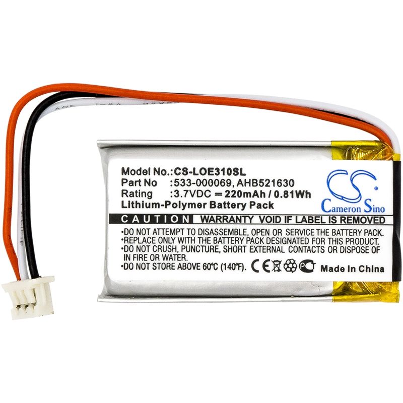 Li-Polymer Battery fits Logitech, Ue310, Ue3500, Ue4500 3.7V, 220mAh Keyboard,Mouse Cameron Sino Technology Limited