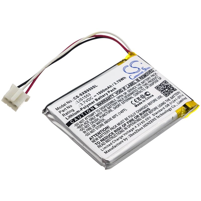 Li-polymer Speaker Battery Fits Sony, Mdr-xb950n1, Sony 3.7v, 1000mah Speaker Cameron Sino Technology Limited