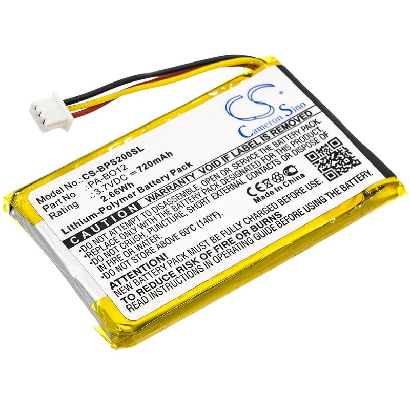 Li-Polymer Battery fits Bang & Olufsen, Beosound 2, Bang & Olufsen 3.7V, 720mAh Wireless Headset Cameron Sino Technology Limited