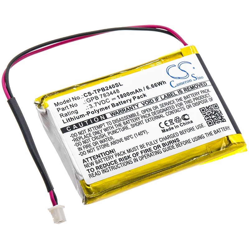 Li-Polymer Battery fits Telex, Pb24n, Pb24nd-tx, Transmitter Pb24nd-tx 3.7V, 1800mAh Wireless Headset Cameron Sino Technology Limited