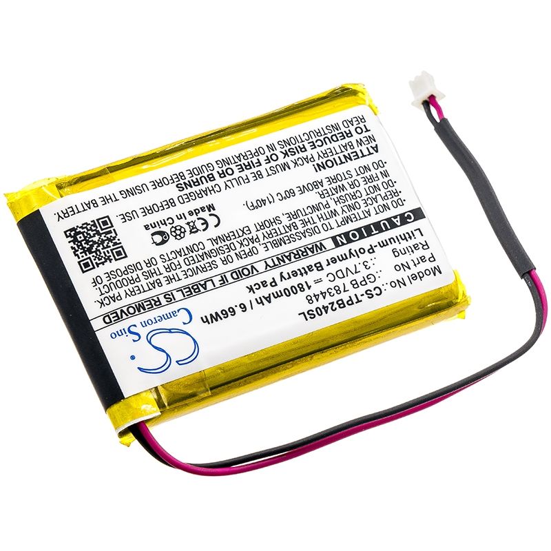 Li-Polymer Battery fits Telex, Pb24n, Pb24nd-tx, Transmitter Pb24nd-tx 3.7V, 1800mAh Wireless Headset Cameron Sino Technology Limited
