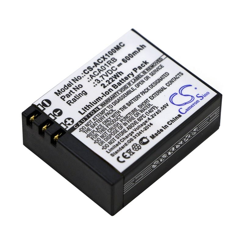 Li-polymer Battery Fits Activeon, Cx, Cx Gold, Cx Hd 3.7v, 600mah Camera Cameron Sino Technology Limited
