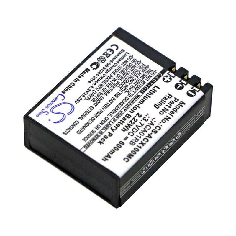 Li-polymer Battery Fits Activeon, Cx, Cx Gold, Cx Hd 3.7v, 600mah Camera Cameron Sino Technology Limited