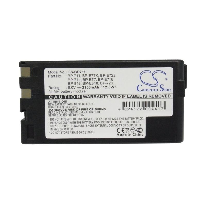 Ni-mh Battery Fits Canon, E06, E07, E08 6.0v, 2100mah Camera Cameron Sino Technology Limited