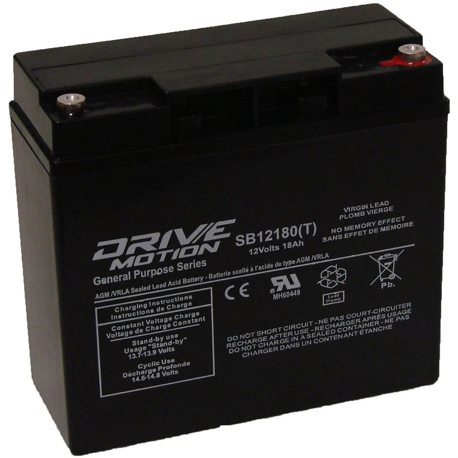 12V 18Ah AGM Battery With Threaded Terminal Sealed Lead Acid Batteries Drivemotion