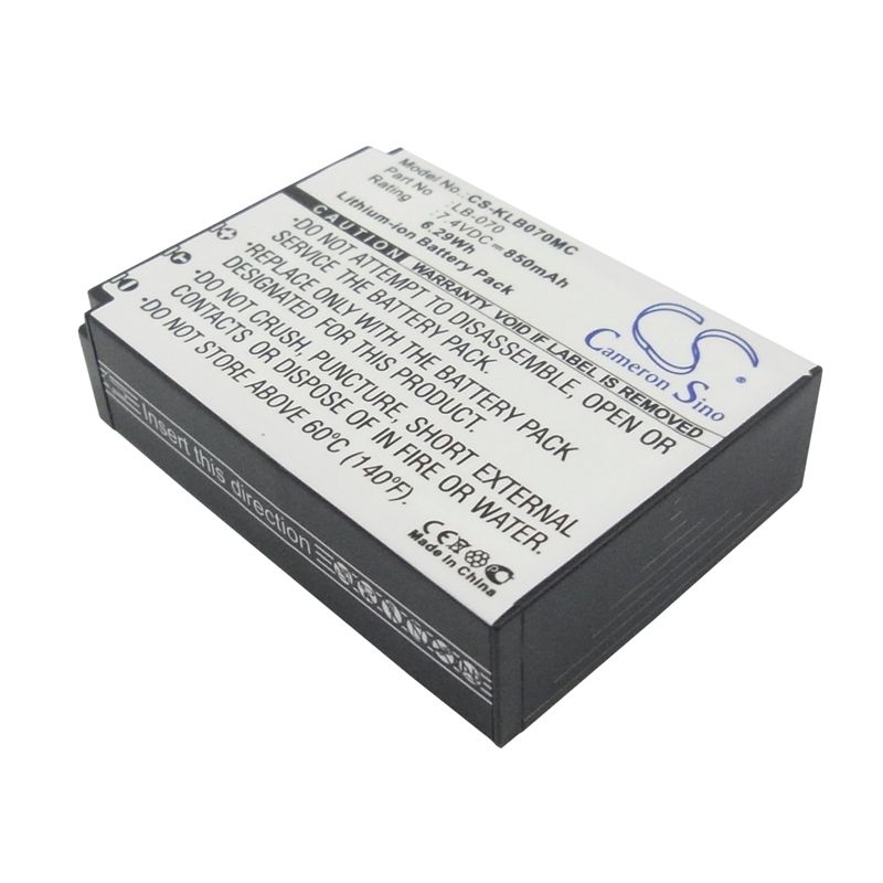 Li-ion Battery fits Kodak, Pixpro Az651, Pixpro Az651 Astro Zoom, Pixpro Az652 7.4V, 850mAh Camera Cameron Sino Technology Limited