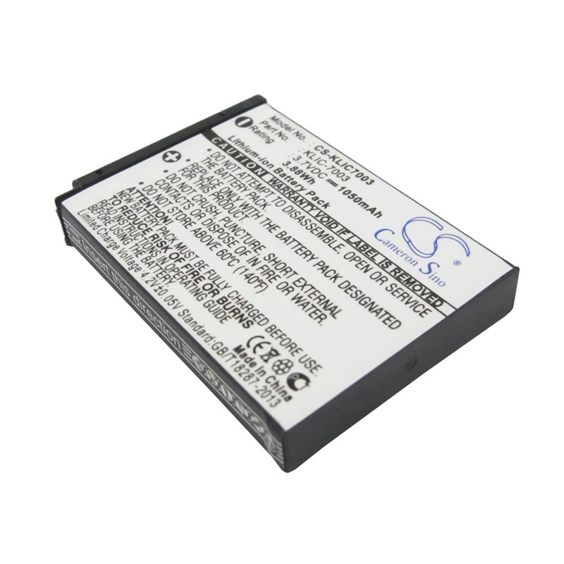 Li-ion Battery Fits Kodak, Easyshare M380, Easyshare M381, Easyshare V1003 3.7v, 1050mah Camera Cameron Sino Technology Limited