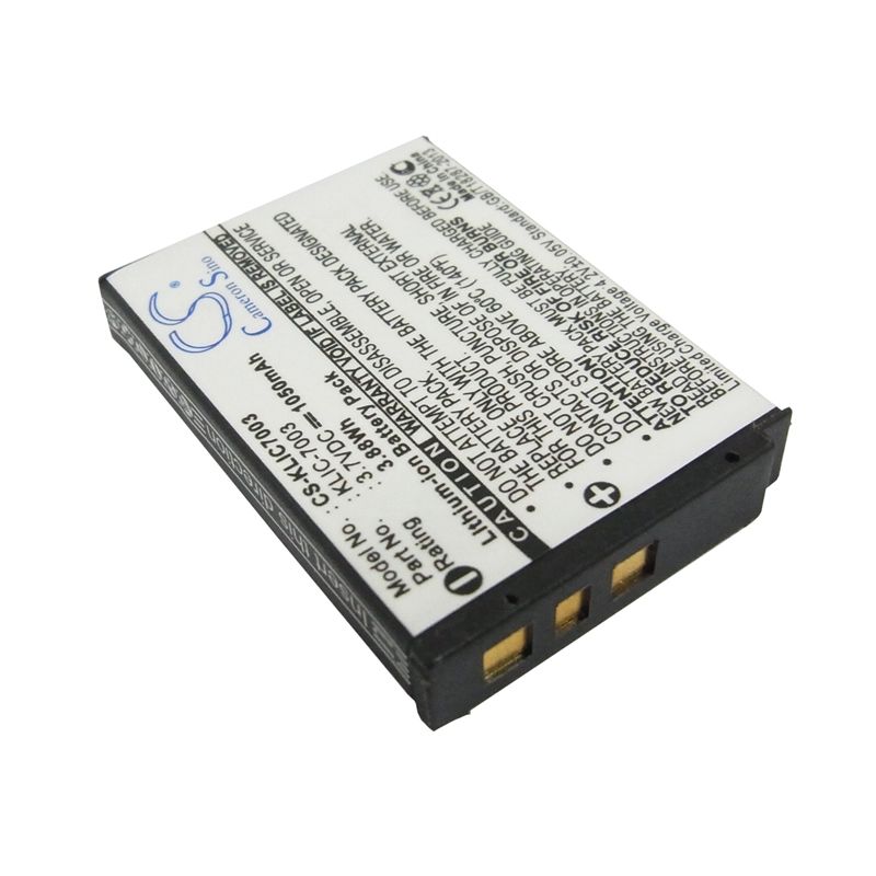Li-ion Battery Fits Kodak, Easyshare M380, Easyshare M381, Easyshare V1003 3.7v, 1050mah Camera Cameron Sino Technology Limited