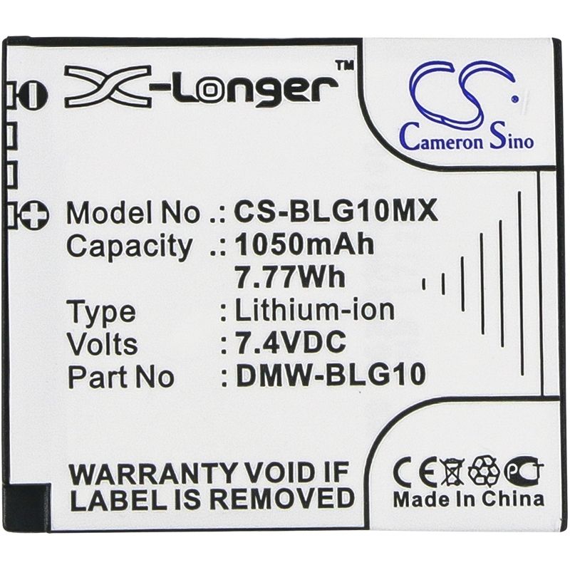 Li-ion Battery fits Leica, D-lux Type 109, Panasonic, Lumix Dmc-gf3 7.4V, 1050mAh Camera Cameron Sino Technology Limited