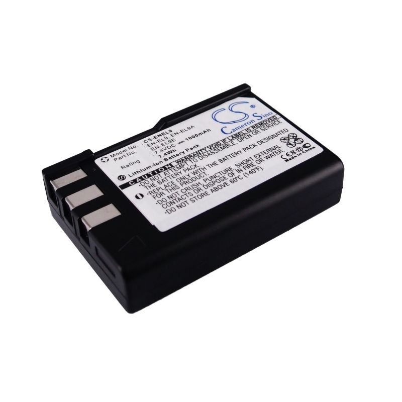 Li-ion Battery Fits Nikon, D3000, D40, D40a 7.4v, 1000mah Camera Cameron Sino Technology Limited