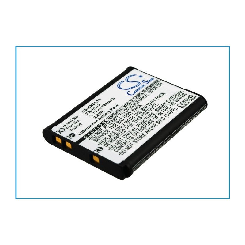 Li-ion Battery Fits Nikon, Coolpix S100, Coolpix S2500, Coolpix S2550 3.7v, 700mah Camera Cameron Sino Technology Limited