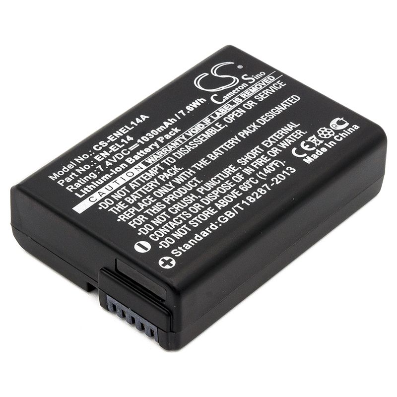 Li-ion Battery Fits Nikon, Coolpix P7000, Coolpix P7100, Coolpix P7700 7.4v, 1030mah Camera Cameron Sino Technology Limited