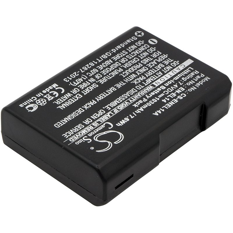 Li-ion Battery Fits Nikon, Coolpix P7000, Coolpix P7100, Coolpix P7700 7.4v, 1030mah Camera Cameron Sino Technology Limited