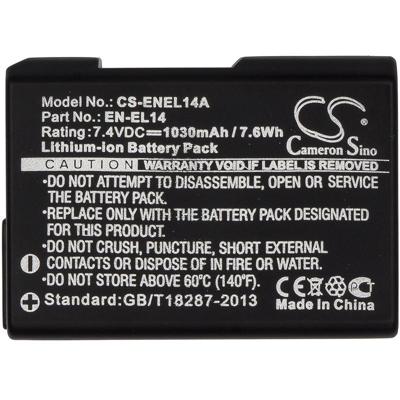 Li-ion Battery Fits Nikon, Coolpix P7000, Coolpix P7100, Coolpix P7700 7.4v, 1030mah Camera Cameron Sino Technology Limited