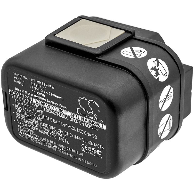 Ni-MH Battery fits Atlas Copco, Pes7.2t, Milwaukee, Pes 7.2t 7.2V, 2100mAh Power Tools Cameron Sino Technology Limited