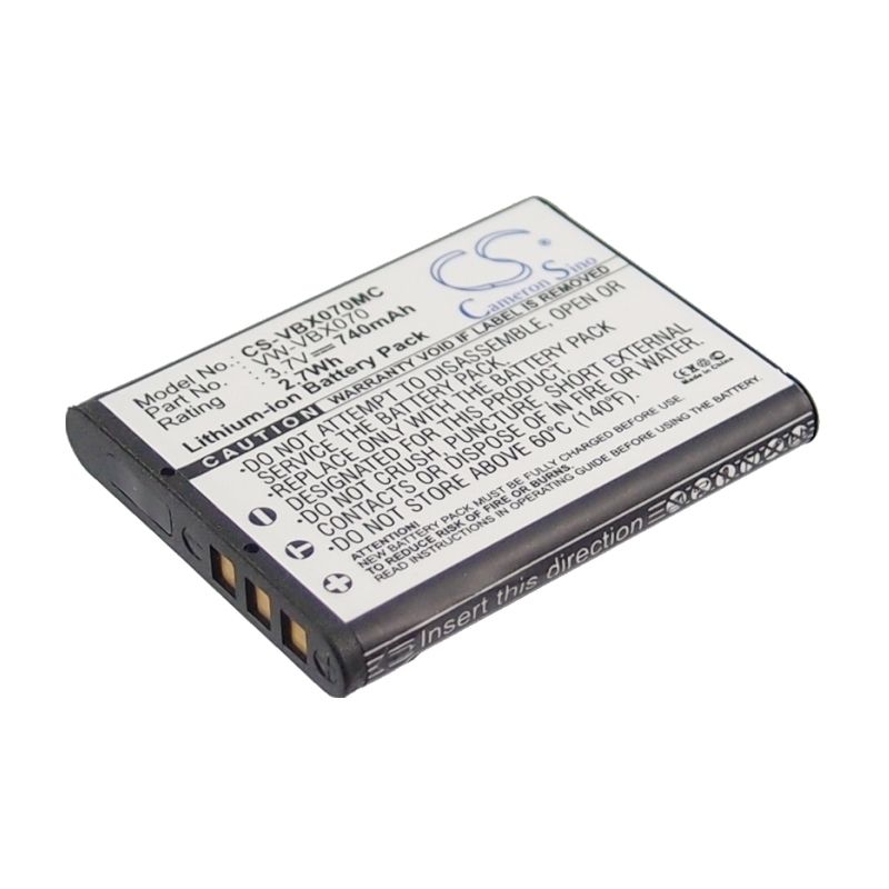 Li-ion Battery Fits Panasonic, Hm-ta2, Hx-dc1, Hx-dc10 3.7v, 740mah Camera Cameron Sino Technology Limited