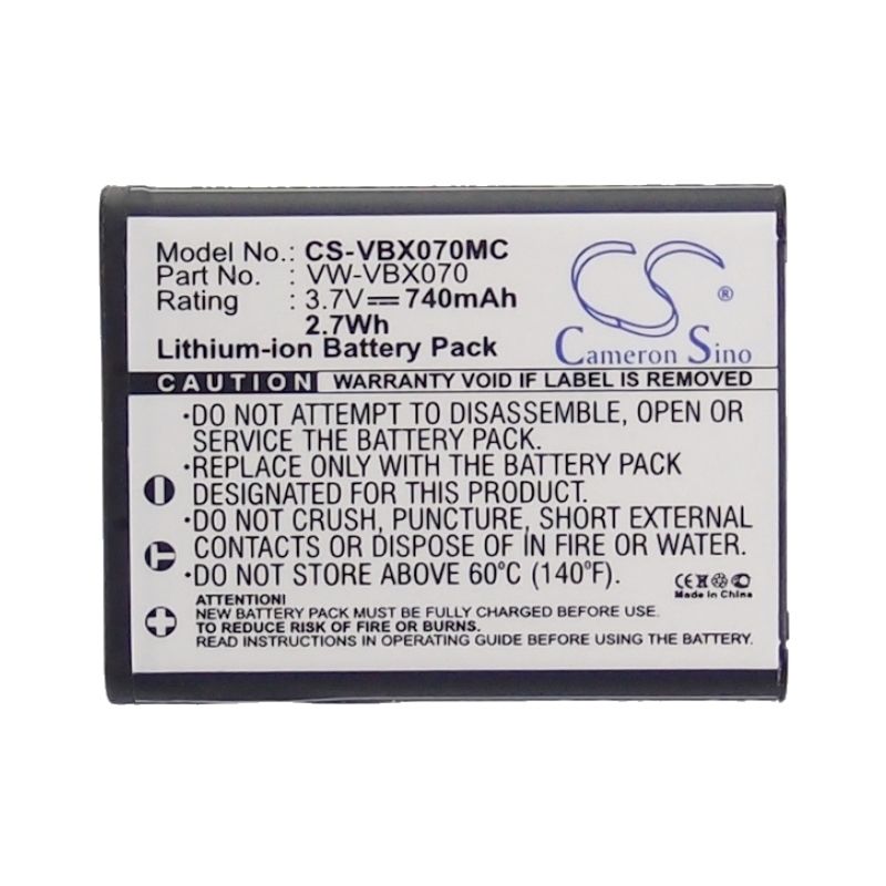 Li-ion Battery Fits Panasonic, Hm-ta2, Hx-dc1, Hx-dc10 3.7v, 740mah Camera Cameron Sino Technology Limited