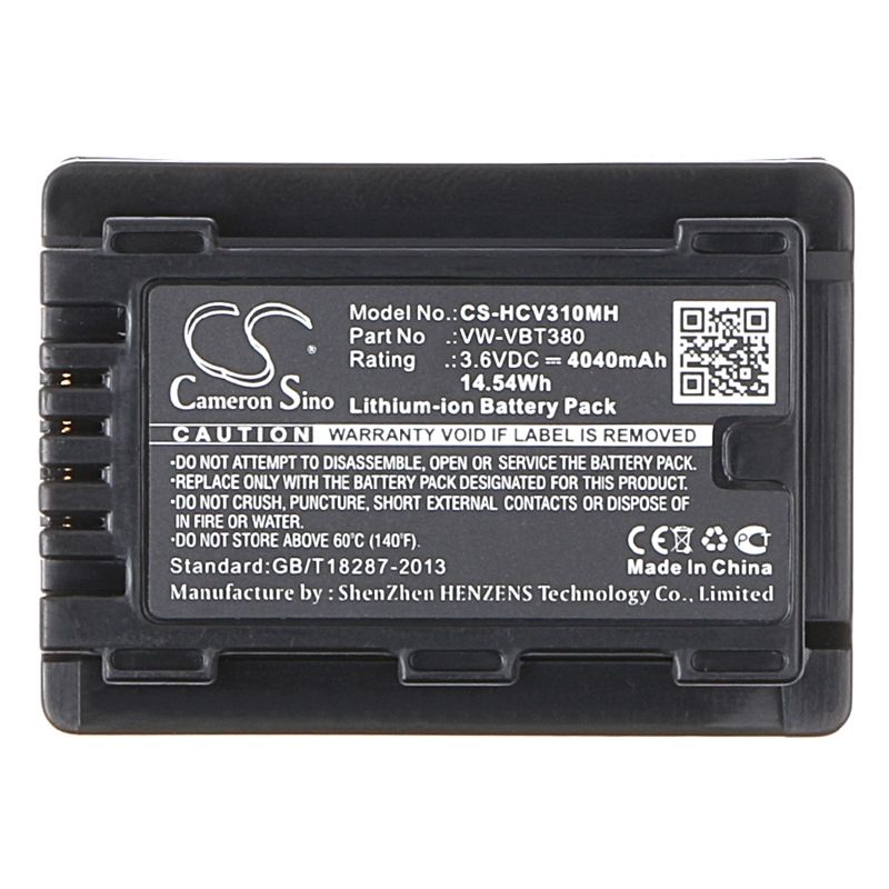 Li-ion Battery Fits Panasonic, Hc-250eb, Hc-550eb, Hc-727eb 3.6v, 4040mah Camera Cameron Sino Technology Limited