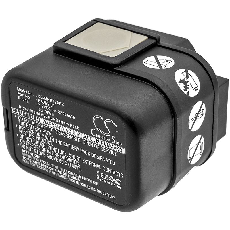 Ni-MH Battery fits Atlas Copco, Pes7.2t, Milwaukee, Pes7.2t 7.2V, 3300mAh Power Tools Cameron Sino Technology Limited