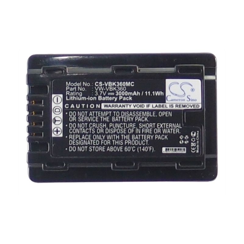Li-ion Battery fits Panasonic, Hc-v10, Hc-v100, Hc-v100m 3.7V, 3000mAh Camera Cameron Sino Technology Limited