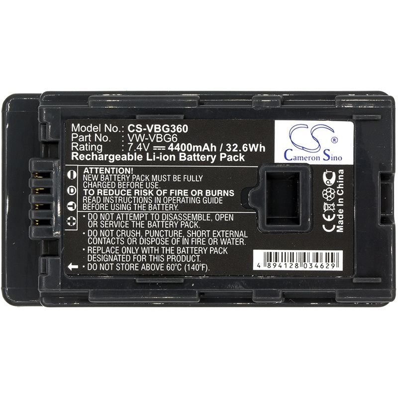 Li-ion Battery fits Panasonic, Ag-ac130, Ag-ac130a, Ag-ac130aej 7.4V, 4400mAh Camera Cameron Sino Technology Limited
