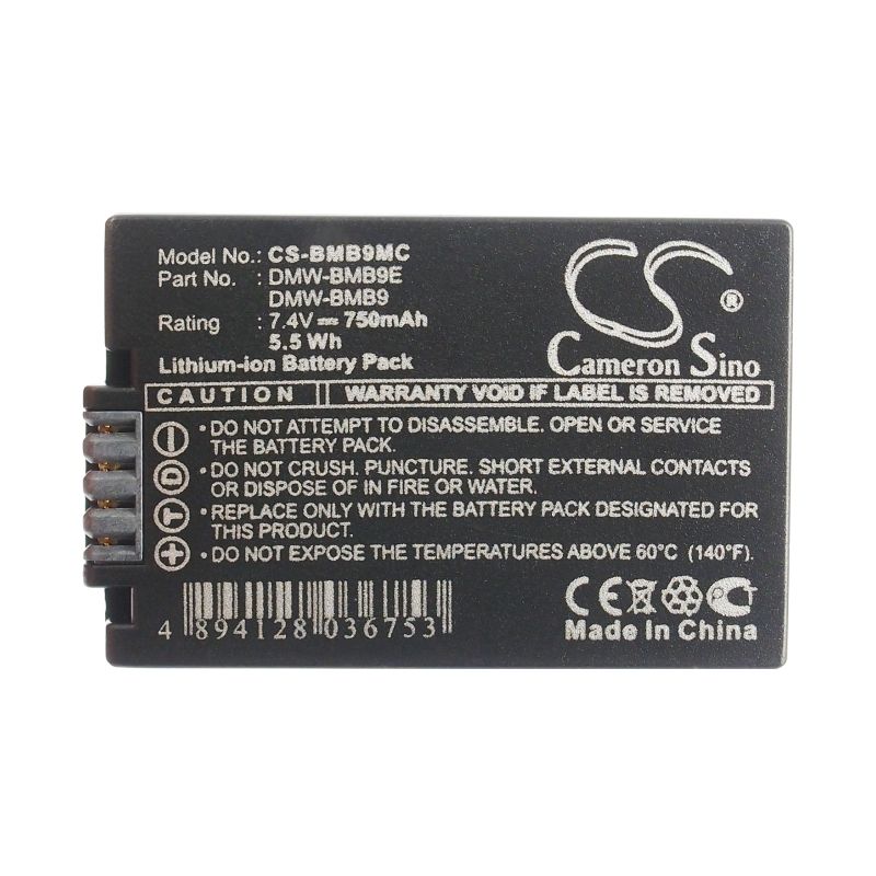 Li-ion Battery fits Panasonic, Lumix Dmc-fz100gk, Lumix Dmc-fz100k, Lumix Dmc-fz150 7.4V, 750mAh Camera Cameron Sino Technology Limited