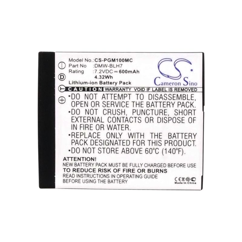 Li-ion Battery Fits Panasonic, Lumix Dmc-gm1, Lumix Dmc-gm1d, Lumix Dmc-gm1k 7.2v, 600mah Camera Cameron Sino Technology Limited