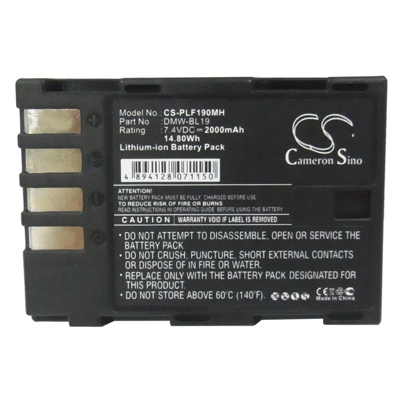 Li-ion Battery Fits Panasonic, Lumix Dmc-gh3, Lumix Dmc-gh3a, Lumix Dmc-gh3agk 7.4v, 2000mah Camera Cameron Sino Technology Limited