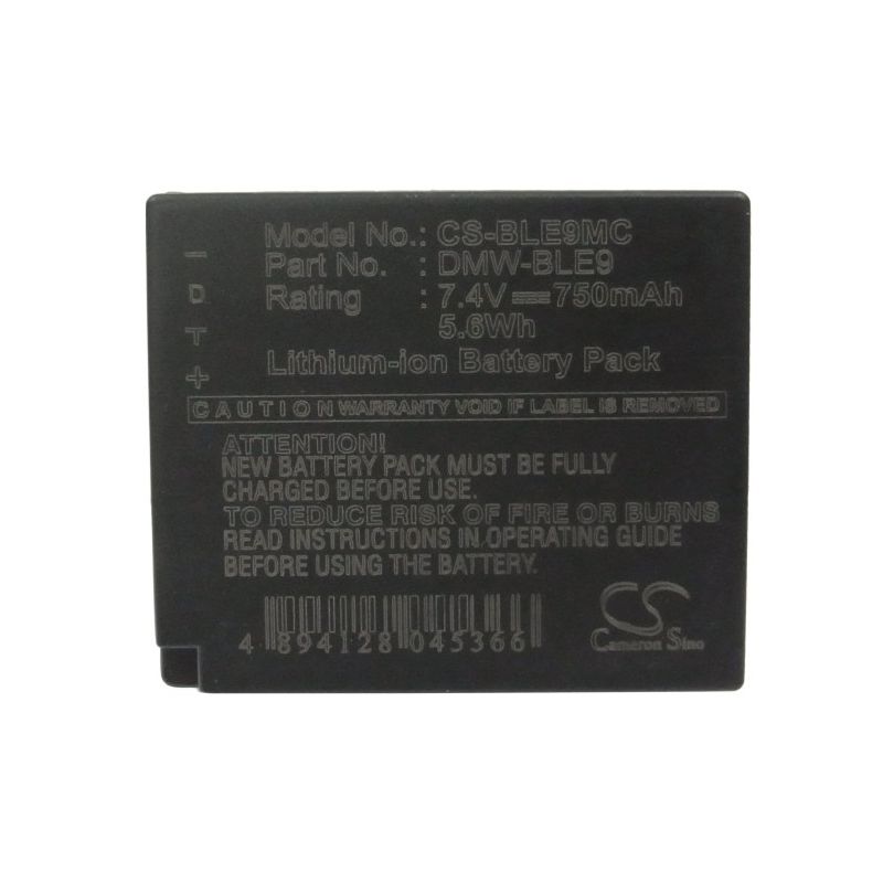 Li-ion Battery fits Panasonic, Lumix Dmc-gf6x, Lumix Dmc-dmc-s6k, Lumix Dmc-gf3 7.4V, 750mAh Camera Cameron Sino Technology Limited