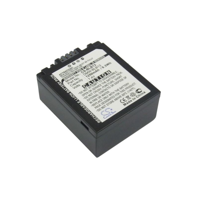 Li-ion Battery fits Panasonic, Lumix Dmc-g1, Lumix Dmc-g1 Slr, Lumix Dmc-g10 7.4V, 1250mAh Camera Cameron Sino Technology Limited