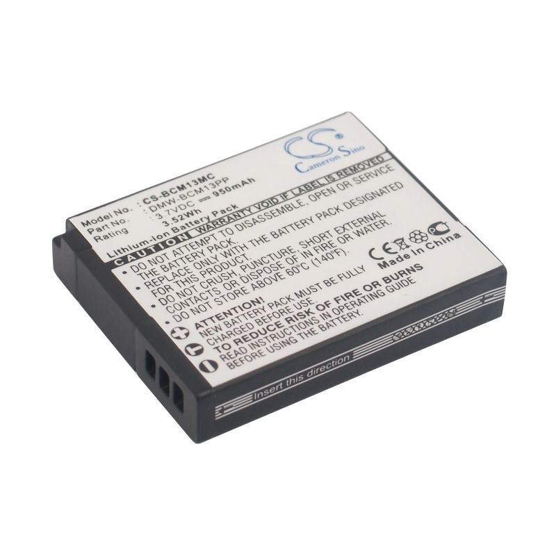 Li-ion Battery fits Panasonic, Lumix Dmc-ft5, Lumix Dmc-ft5a, Lumix Dmc-ft5d 3.7V, 950mAh Camera Cameron Sino Technology Limited