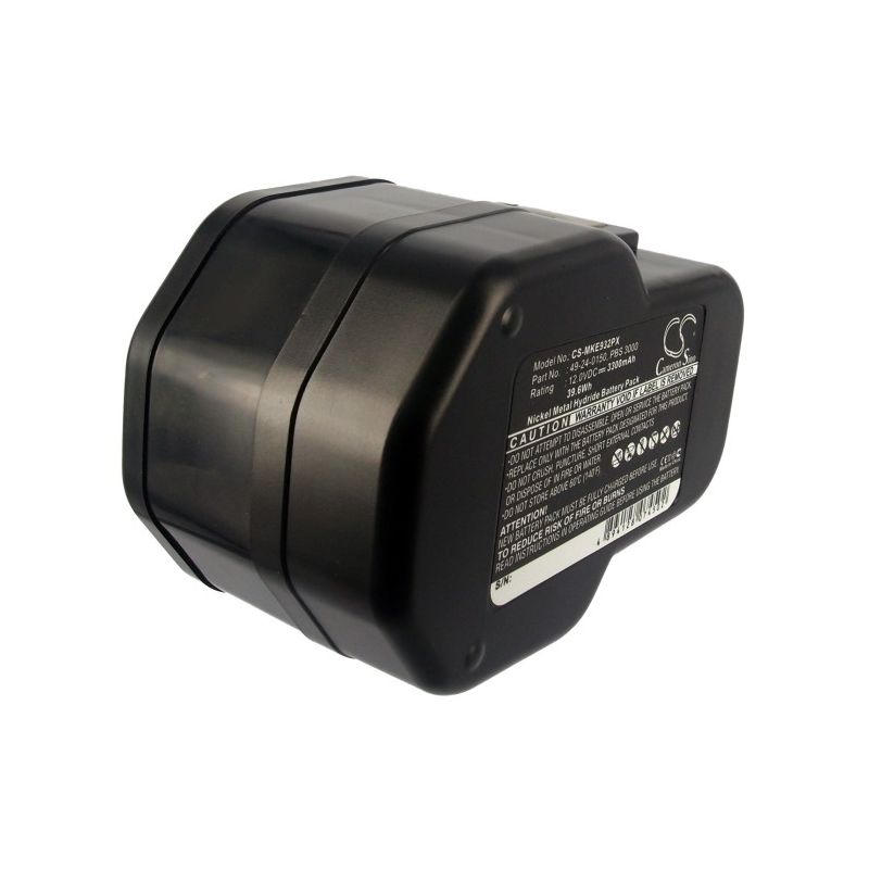 Ni-MH Battery fits Milwaukee, 0502-23, 0502-25, 0502-52 12.0V, 3300mAh Power Tools Cameron Sino Technology Limited
