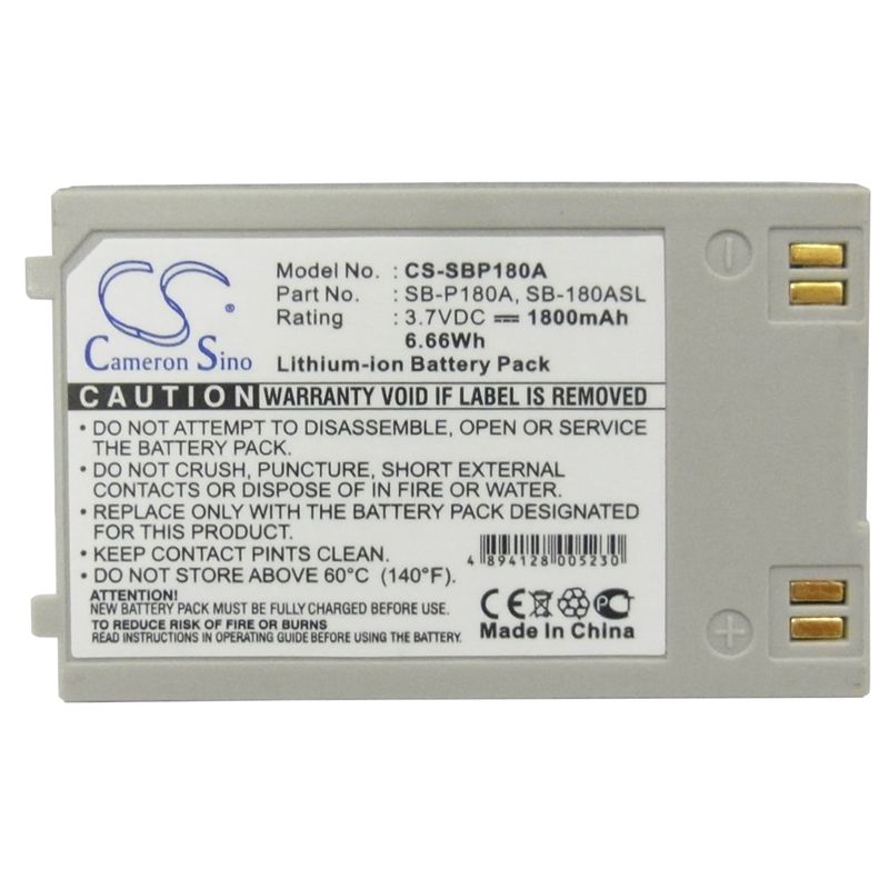 Li-ion Battery fits Samsung, Sc-mm10, Sc-mm10bl, Sc-mm10s 3.7V, 1800mAh Camera Cameron Sino Technology Limited