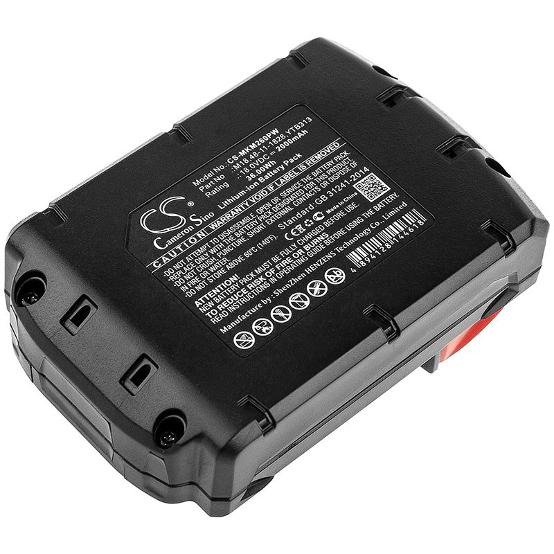Li-ion Battery fits Milwaukee, 0880-20, 2601, 2601-22 18.0V, 2000mAh Power Tools Cameron Sino Technology Limited