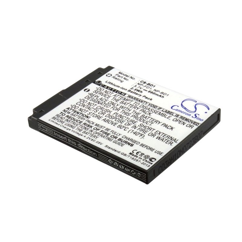 Li-ion Battery Fits Sony, Cyber-shot Dsc-g3, Cyber-shot Dsc-t2, Cyber-shot Dsc-t2/b 3.7v, 680mah Camera Cameron Sino Technology Limited