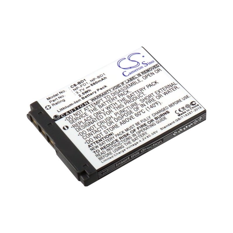 Li-ion Battery Fits Sony, Cyber-shot Dsc-g3, Cyber-shot Dsc-t2, Cyber-shot Dsc-t2/b 3.7v, 680mah Camera Cameron Sino Technology Limited